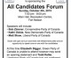 All Candidates Forum –