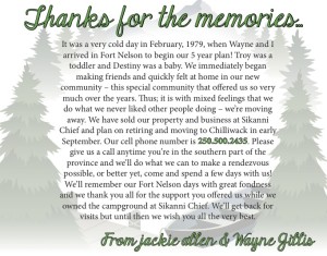 Thank you from the Allen Family