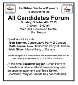 All Candidates forum ad for website and paper